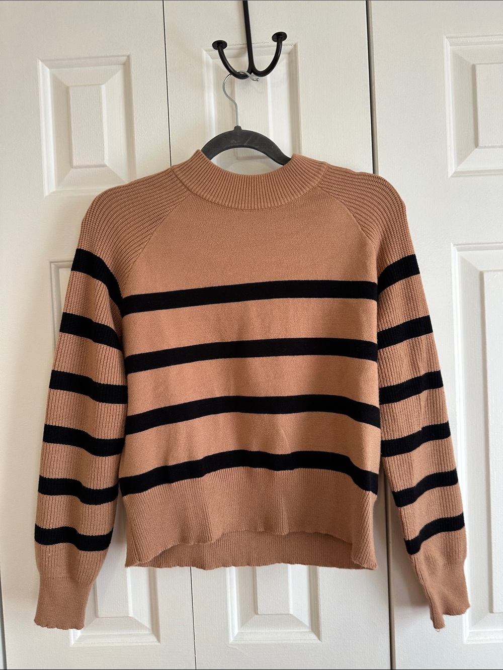Cyrus Striped Crewneck Sweater in Brown & Black Medium